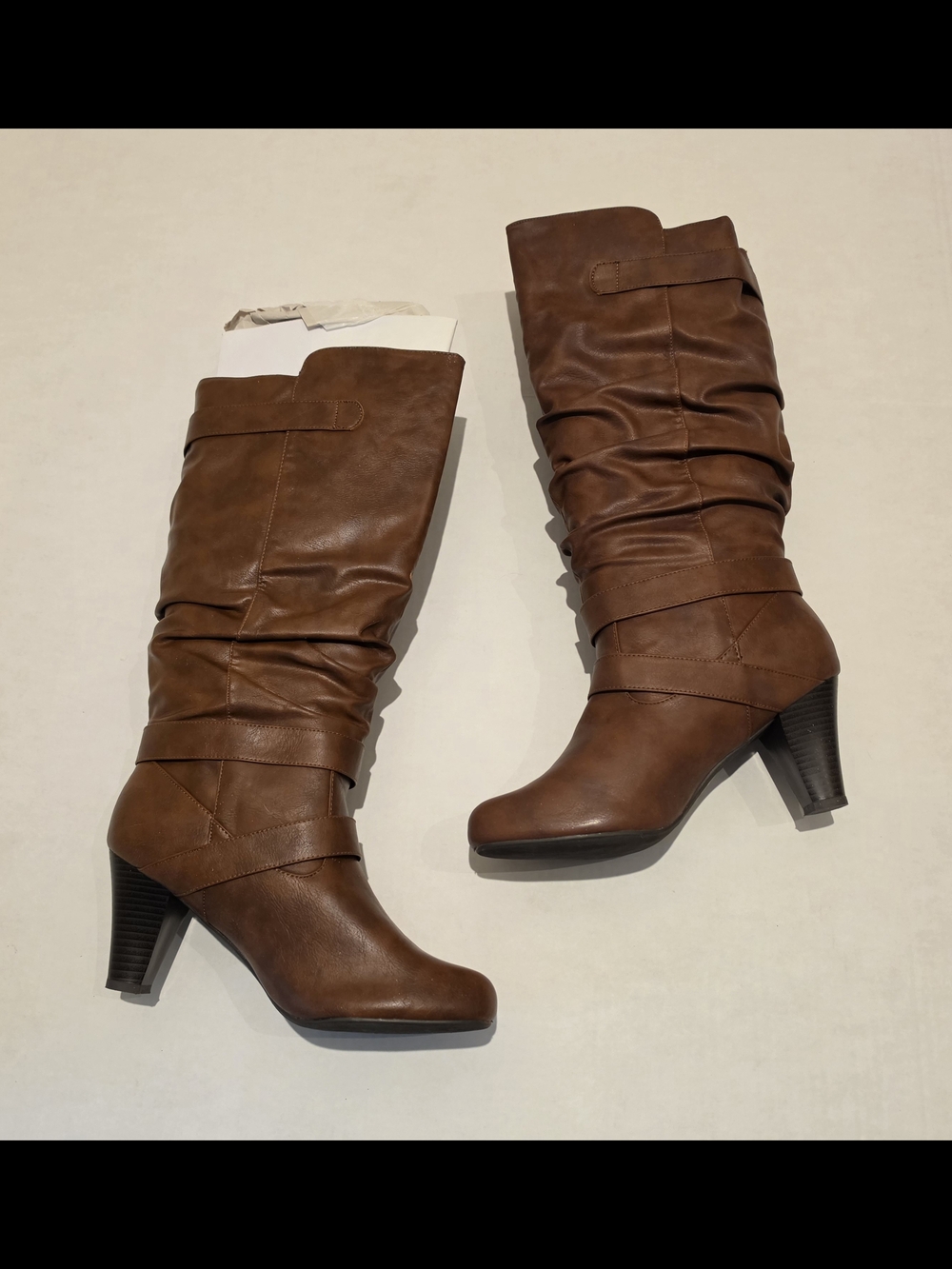 Madden Girl Women's Brown Mid-Calf Heeled Boots Sz 10